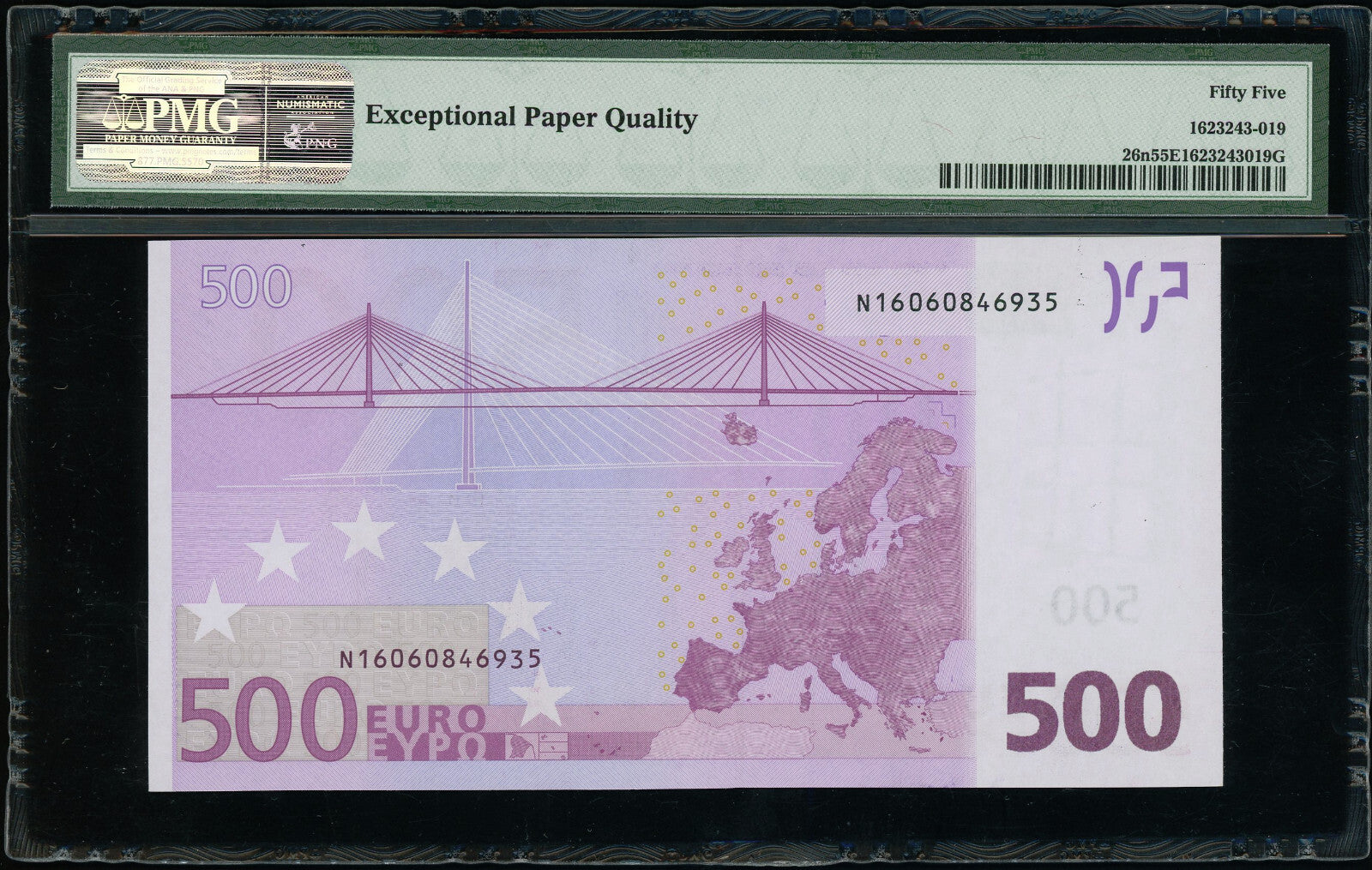 P-26n 2002 500 Euro European Union/Austria, PMG 55 EPQ About UNC 