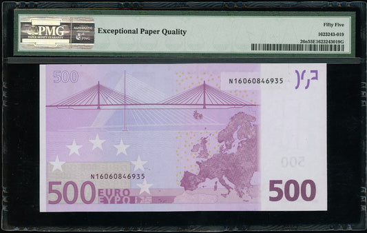 P-26n 2002 500 Euro European Union/Austria, PMG 55 EPQ About UNC 