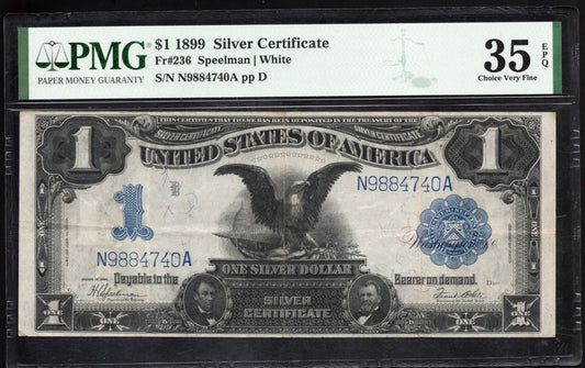 Fr 236 1899 $1 Silver Certificate PMG 35 EPQ