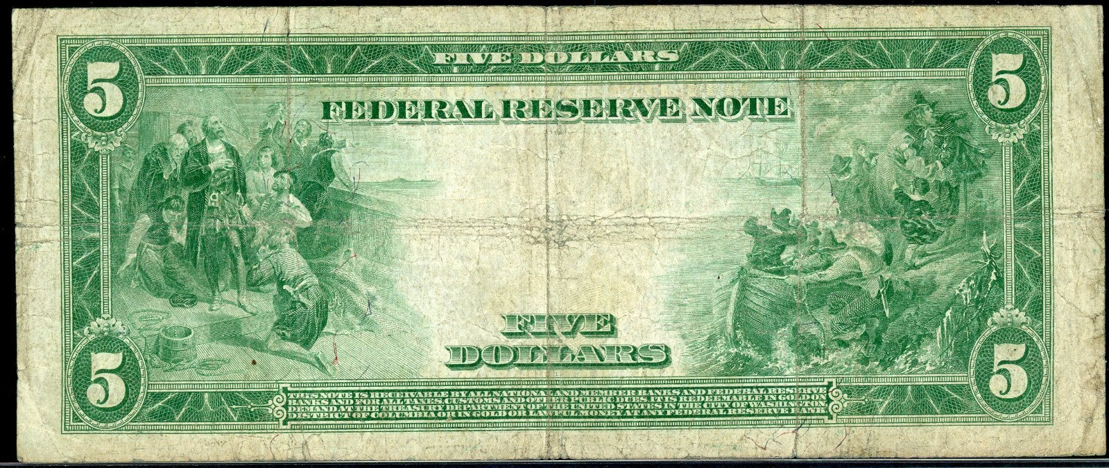 1914 $5 Federal Reserve Note Philidelphia Red Seal