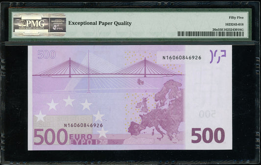 P-26n 2002 500 Euro European Union/Austria, PMG 55 EPQ About UNC 