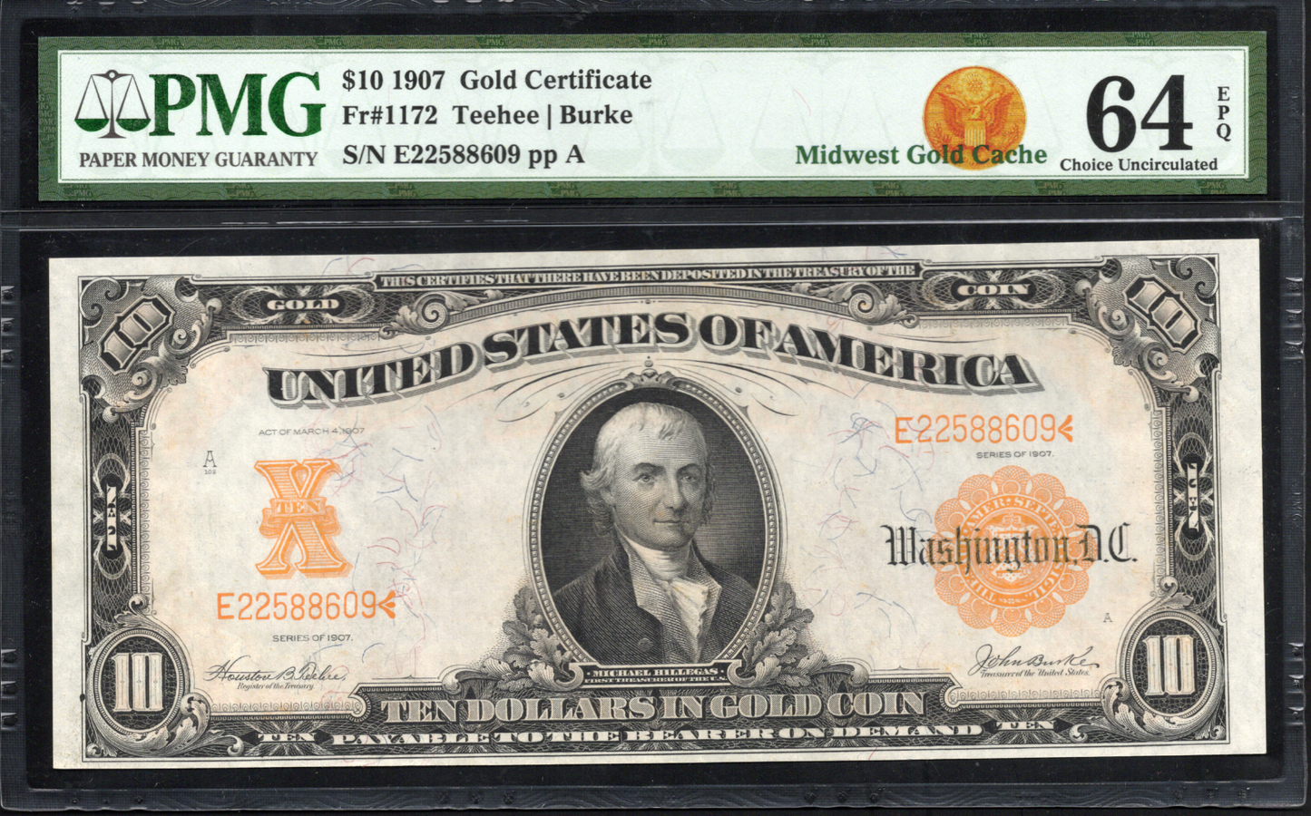 FR 1172 1907 $10 Gold Certificate