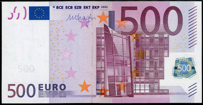 P-26n 2002 500 Euro European Union/Austria, PMG 55 EPQ About UNC 