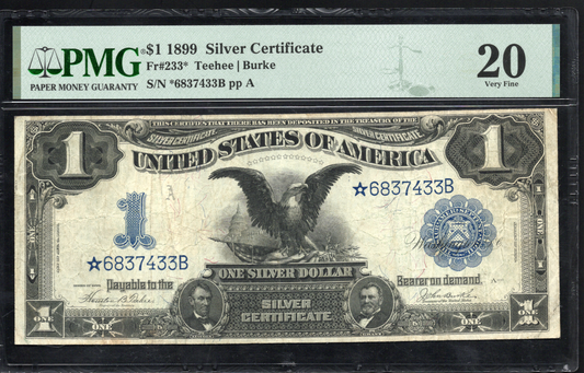 Fr 233* 1899 $1 Silver Certificate STAR PMG 20