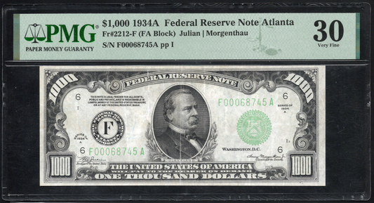 FR 2212F 1934A $1000 FRN ATLANTA