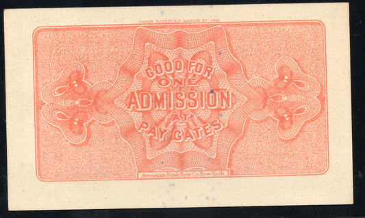 1893 World's Columbian Exposition Ticket - Chicago IL - Chief
