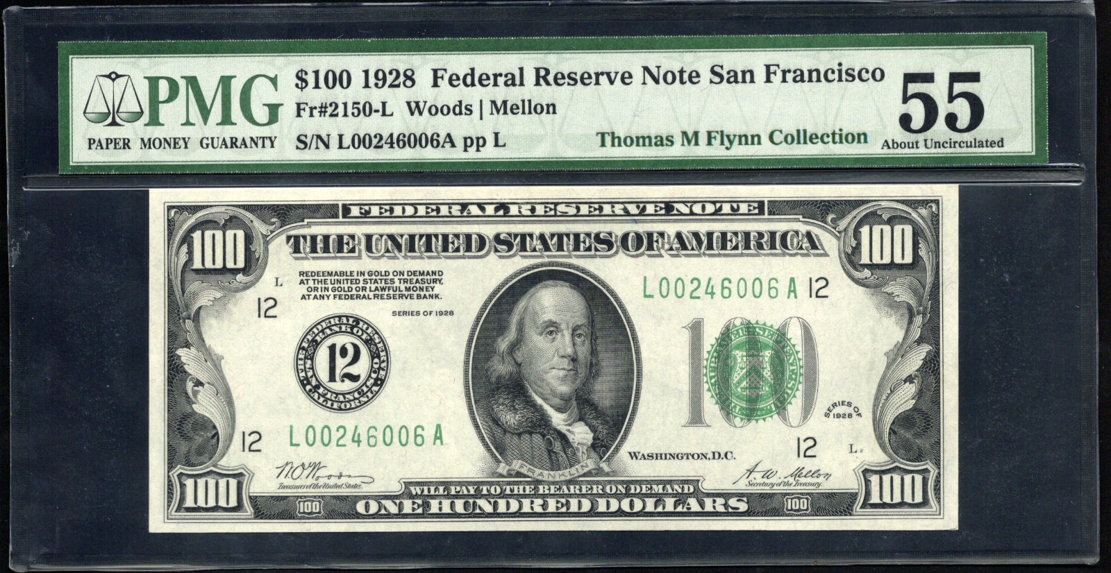 Fr 2150-L 1928 $100 Federal Reserve Note San Francisco 