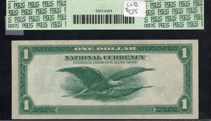Fr 712 1918 $1 FRBN New York PCGS 65 PPQ