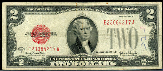 1928 G $2 Legal Tender VF