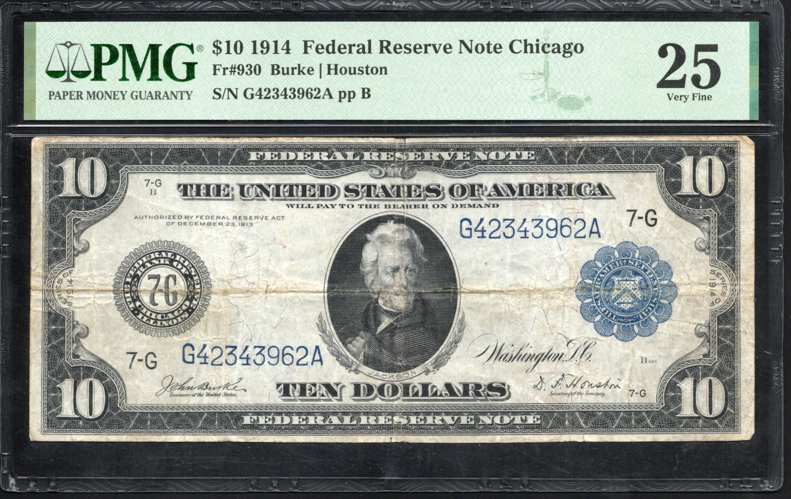 FR 930 1914 $10 Federal Reserve Note Chicago