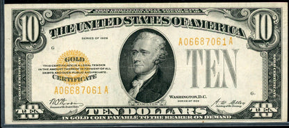 Fr 2400 1928 $10 Gold Certificate