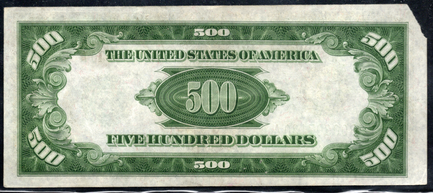 1934A $500 Federal Reserve Note NEW YORK TEAR