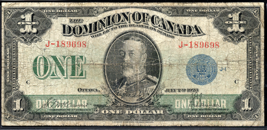 1923 $1 Dominion of Canada Blue Seal