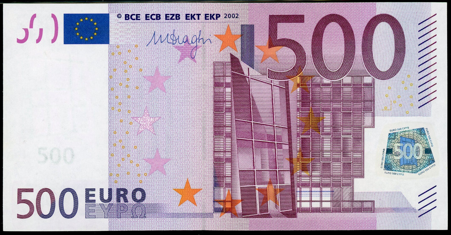 P-26n 2002 500 Euro European Union/Austria, PMG 55 EPQ About UNC 
