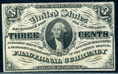 Fr 1227sp Third Issue 3 cent Fractional Currency SPECIMEN PCGS 55 