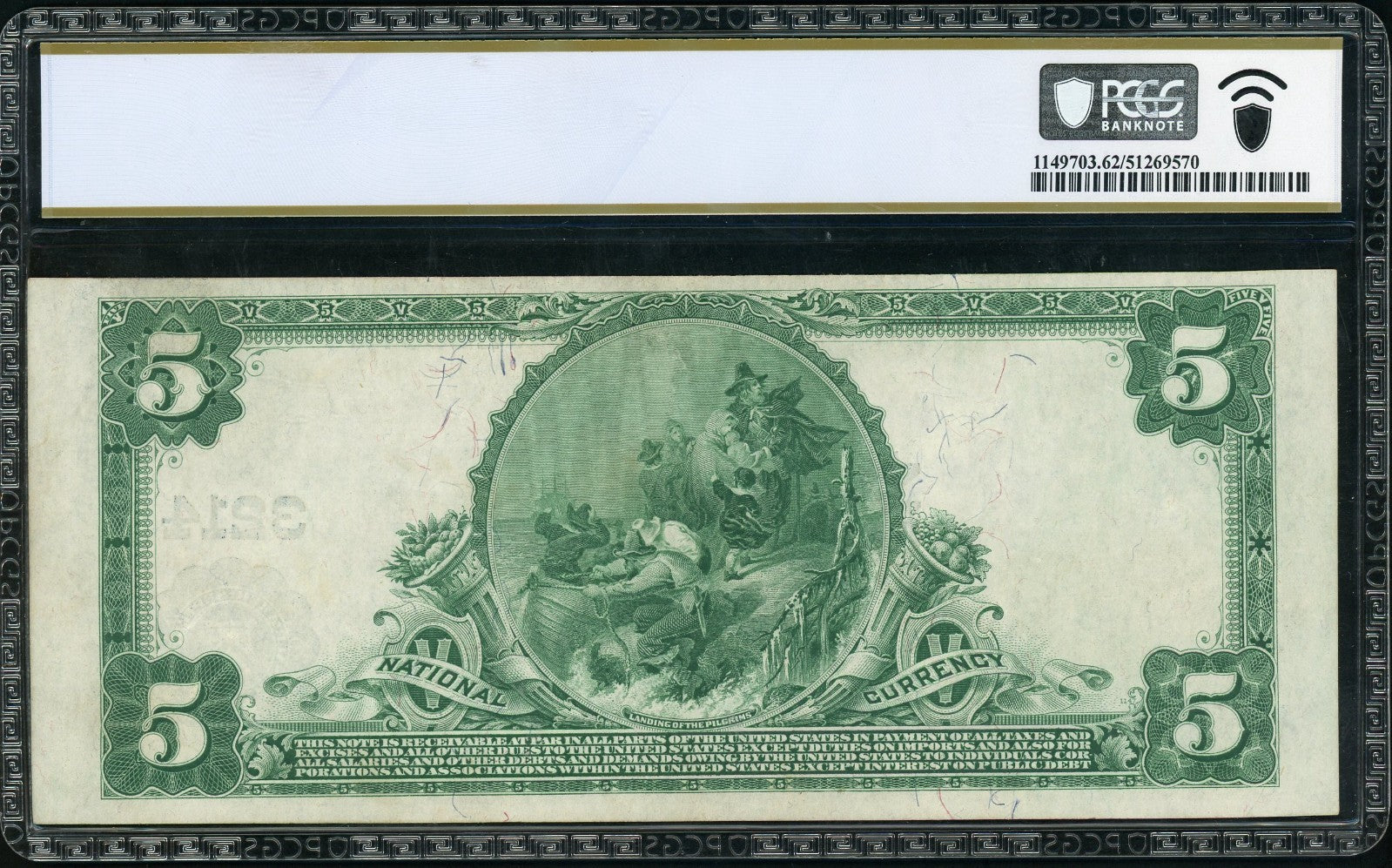Fr 598 1902 $5 Plain Back Peoria IL PCGS 62 PPQ