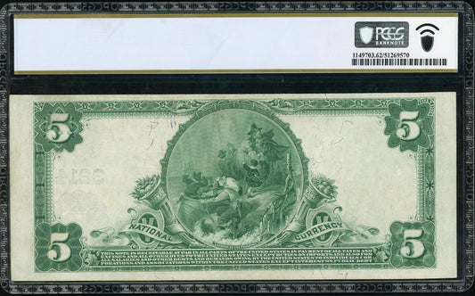 Fr 598 1902 $5 Plain Back Peoria IL PCGS 62 PPQ