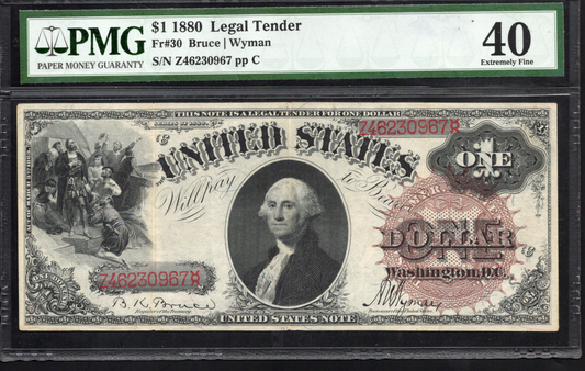 Fr 30 1880 $1 Legal Tender PMG 40