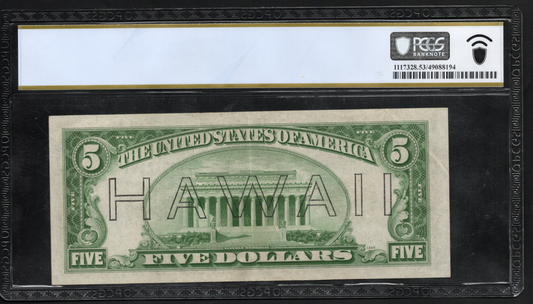 Fr 2302 1934A $5 Hawaii WWII Emergency Issue PCGS 53 PPQ