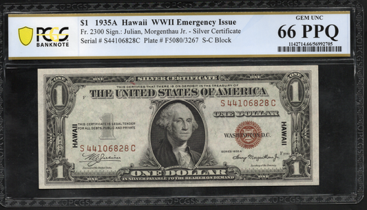 Fr 2300 1935A $1 Hawaii WWII Emergency Issue PCGS 66 PPQ