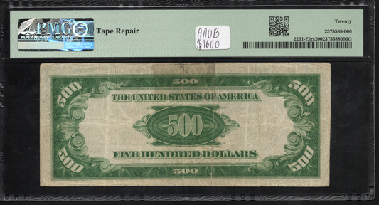 Fr 2201-ELGS 1934 $500 Federal Reserve Note Richmond PMG 20