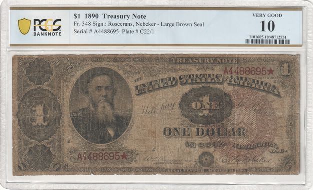 FR 348 1890 $1 Treasury Note