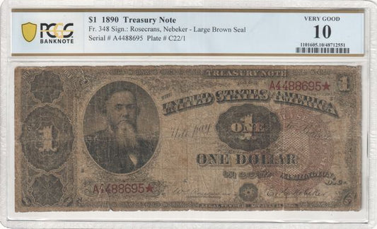 FR 348 1890 $1 Treasury Note