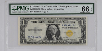 FR 2306 1935A $1 N. Africa - WWII Emergency Issue