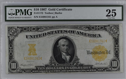 FR 1172 1907 $10 Gold Certificate