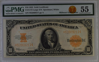 FR 1173 1922 $10 Gold Certificate