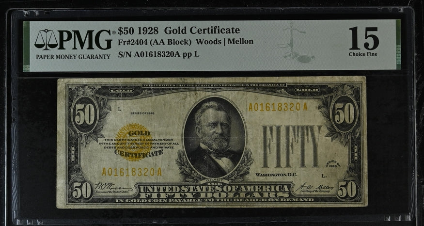 FR 2404 1928 $50 Gold Certificate