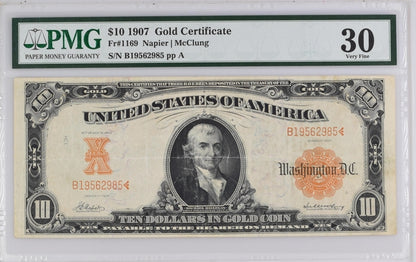FR 1169 1907 $10 Gold Certificate