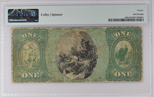 FR 380a $1 The Blue Hill NB Dorchester Massachusetts Original National Bank Notes
