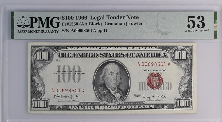 FR 1550 1966 $100 Legal Tender Note