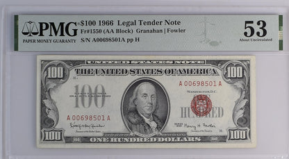 FR 1550 1966 $100 Legal Tender Note