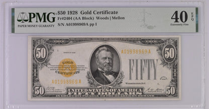 FR 2404 1928 $50 Gold Certificate