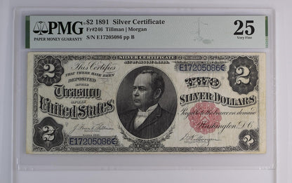 FR 246 1891 $2 Silver Certificate