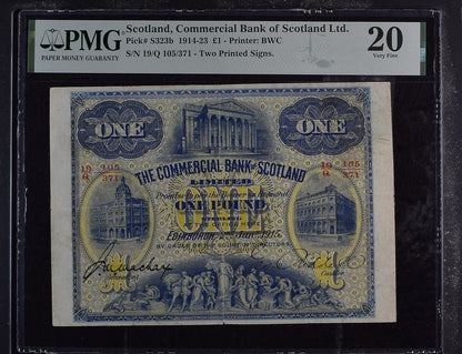 Scotland P# S323b 1914 Scotland Commercial Bank of Scotland Ltd 1 Pound