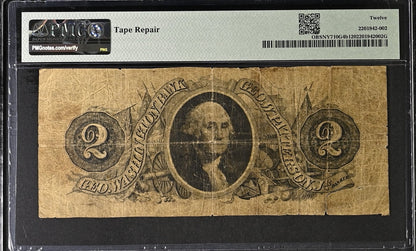 1860s $2 George Washington Bank New York, Corning EXTREMELY SCARCE