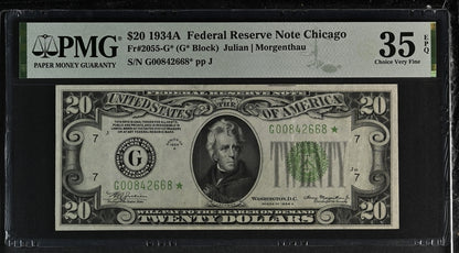 FR 2055-G* 1934A $20 Federal Reserve Note Chicago STAR