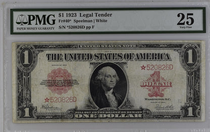 FR 40* 1923 $1 Legal Tender STAR