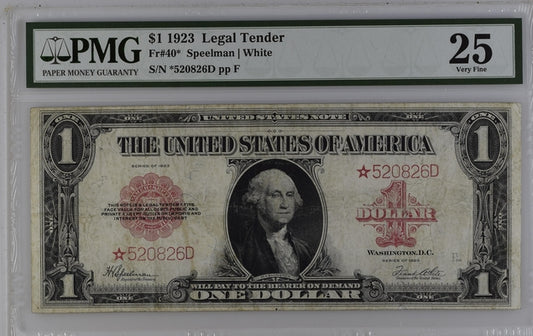 FR 40* 1923 $1 Legal Tender STAR