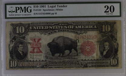 FR 122 1901 $10 Legal Tender “Bison”