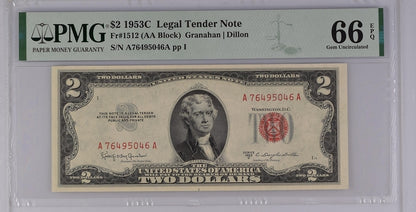 FR 1512 1953C $2 Legal Tender Note