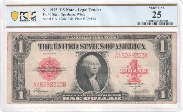 FR 40 1923 $1 Legal Tender