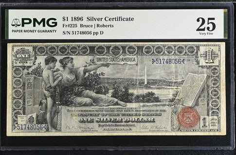 FR 225 1896 $1 Silver Certificate