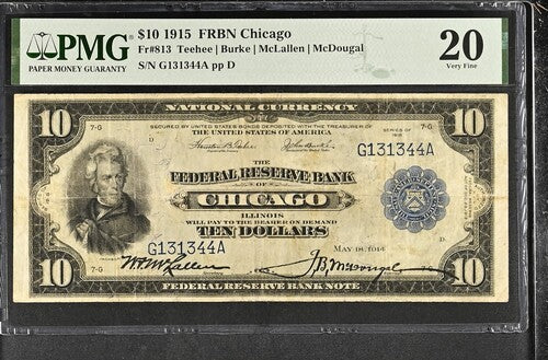 FR 813 1915 $10 FRBN Chicago