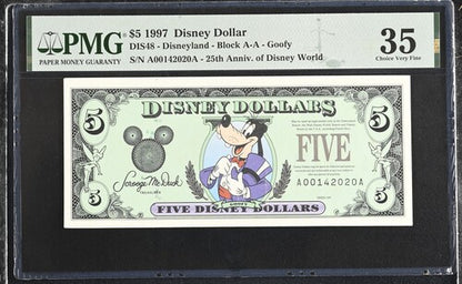 FR DIS48 1997 $5 Disney Dollar Disney Dollars