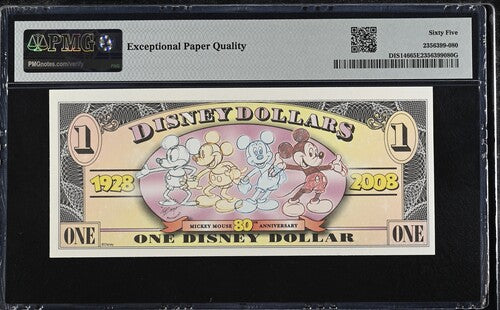 FR DIS146 $1 Disney Dollar 2008 Disney Dollars