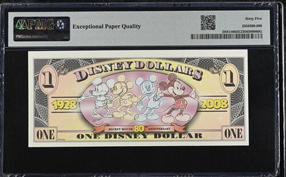 FR DIS146 $1 Disney Dollar 2008 Disney Dollars